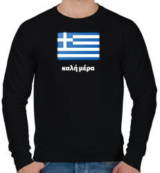 printfashion Jó napot Görögül - Férfi pulóver - Fekete (10742114)