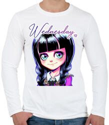 printfashion Wednesday Addams - Férfi hosszú ujjú póló - Fehér (13371693)