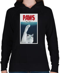 printfashion PAWS cápa cica - Női kapucnis pulóver - Fekete (16310874)