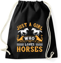 printfashion Egy lány aki szereti a lovakat - Sportzsák, Tornazsák - Fekete (7333705)