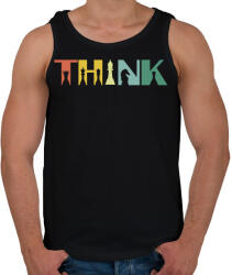printfashion THINK - Gondolkodj - Férfi atléta - Fekete (7453558)
