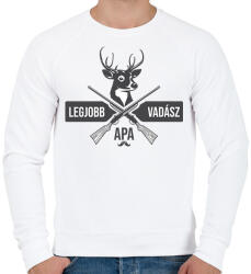 printfashion Legjobb Vadász Apa - Férfi pulóver - Fehér (2595753)