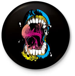 printfashion Zombi száj - Kitűző, hűtőmágnes - Fekete (3103954)