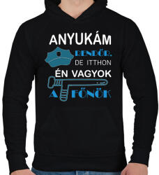 printfashion rendőr_10 - Férfi kapucnis pulóver - Fekete (7695163)