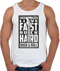 printfashion Stay true, Live fast, Rock hard, Rock & Roll - fehér - Férfi atléta - Fehér (6372930)
