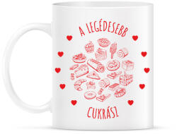 printfashion A legédesebb cukrász - Bögre - Fehér (7247774)