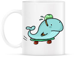 printfashion Gördeszkás bálna - Bögre - Fehér (3937756)