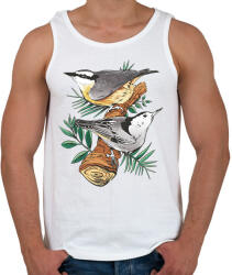 printfashion Madarak - Férfi atléta - Fehér (7625542)