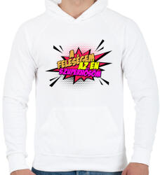printfashion A feleségem az én szuperhősöm! - Férfi kapucnis pulóver - Fehér (2140471)