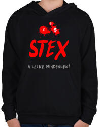 printfashion stex - Gyerek kapucnis pulóver - Fekete (2053035)