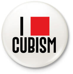 printfashion I love cubism - Kitűző, hűtőmágnes - Fehér (6732742)