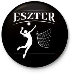 printfashion Röpis lány - Névvel - Kitűző, hűtőmágnes - Fekete (14007482)