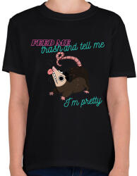 printfashion Feed me trash - Gyerek póló - Fekete (14437199)