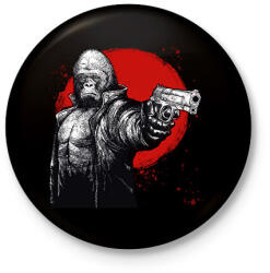 printfashion Stukkeres Gorilla - Kitűző, hűtőmágnes - Fekete (6619853)