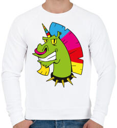 printfashion punk unicorn - Férfi pulóver - Fehér (4193418)