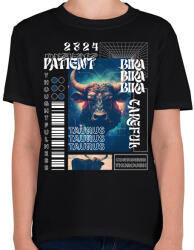 printfashion Taurus - Streetwear style - Gyerek póló - Fekete (15685844)