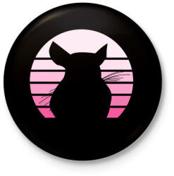 printfashion Csincsilla - Kitűző, hűtőmágnes - Fekete (13350900)