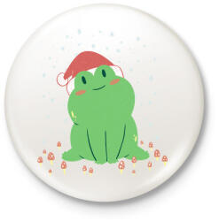 printfashion Karácsonyi béka - Kitűző, hűtőmágnes - Fehér (5571913)
