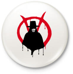 printfashion V for vendetta - Kitűző, hűtőmágnes - Fehér (4212185)