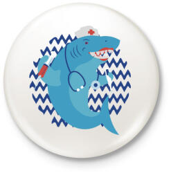 printfashion Orvos cápa - Kitűző, hűtőmágnes - Fehér (5632280)