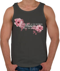 printfashion Fehér boldogságvirág - Férfi atléta - Sötétszürke (4825863)