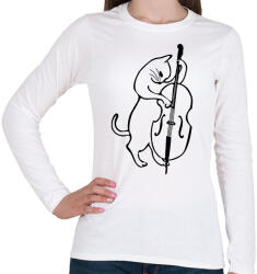 printfashion Macska nagybőgőzik - Női hosszú ujjú póló - Fehér (10282794)
