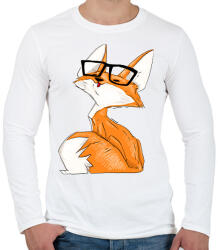 printfashion szemcsis róka - Férfi hosszú ujjú póló - Fehér (2373064)