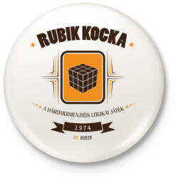 printfashion rubik-kocka-brown-orange - Kitűző, hűtőmágnes - Fehér (3076717)