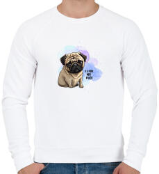 printfashion I love my pug - Férfi pulóver - Fehér (14202272)