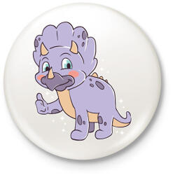 printfashion Triceratopsz - Kitűző, hűtőmágnes - Fehér (13679127)