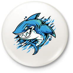 printfashion Cápa - Kitűző, hűtőmágnes - Fehér (11801914)