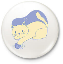 printfashion Cica - Kitűző, hűtőmágnes - Fehér (11750544)