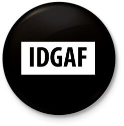 printfashion I Dont Give A Fuck logó - Kitűző, hűtőmágnes - Fekete (3097816)