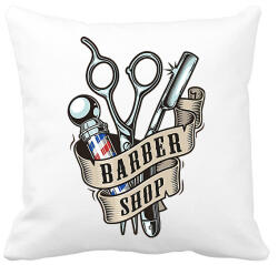 printfashion Barber - Párnahuzat, Díszpárnahuzat - Fehér (2092752)