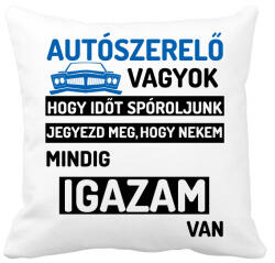 printfashion AUTÓSZERELŐ VAGYOK. . . 2 - Párnahuzat, Díszpárnahuzat - Fehér (12088075)