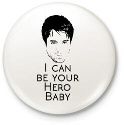 printfashion Enrique Iglesias - Kitűző, hűtőmágnes - Fehér (3081412)