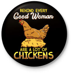 printfashion Minden jó nőnek van otthon csirkéje - Kitűző, hűtőmágnes - Fekete (3101938)