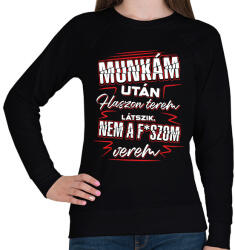 printfashion Munkám után haszon PIROS - Női pulóver - Fekete (16487264)