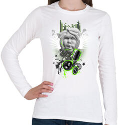 printfashion Music is life - Női hosszú ujjú póló - Fehér (885723)