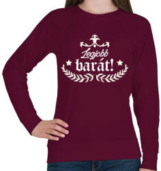 printfashion Legjobb barát - Női pulóver - Bordó (247862)
