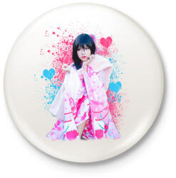 printfashion lány portré - Kitűző, hűtőmágnes - Fehér (3080963)