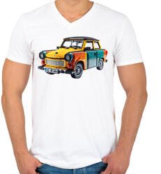 printfashion LEGO Trabant - Retro autó - Férfi V-nyakú póló - Fehér (15532953)