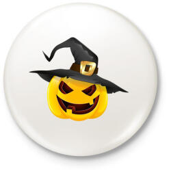 printfashion Kalapos halloween tök - Kitűző, hűtőmágnes - Fehér (3081965)