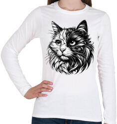 printfashion Cica - Női hosszú ujjú póló - Fehér (15350248)
