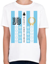 printfashion Messi Christmas - Gyerek póló - Fehér (11278539)