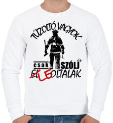printfashion Tűzoltó vagyok - Férfi pulóver - Fehér (16279809)