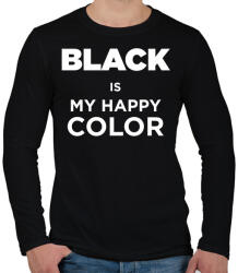 printfashion Happy color - Férfi hosszú ujjú póló - Fekete (2363031)