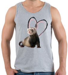 printfashion görény szívecskével - Férfi atléta - Sport szürke (15326971)