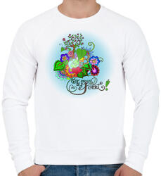printfashion Mentsd meg a Földet! - Férfi pulóver - Fehér (6080951)