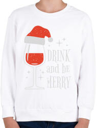 printfashion Karácsonyi borozás - Gyerek pulóver - Fehér (15163253)